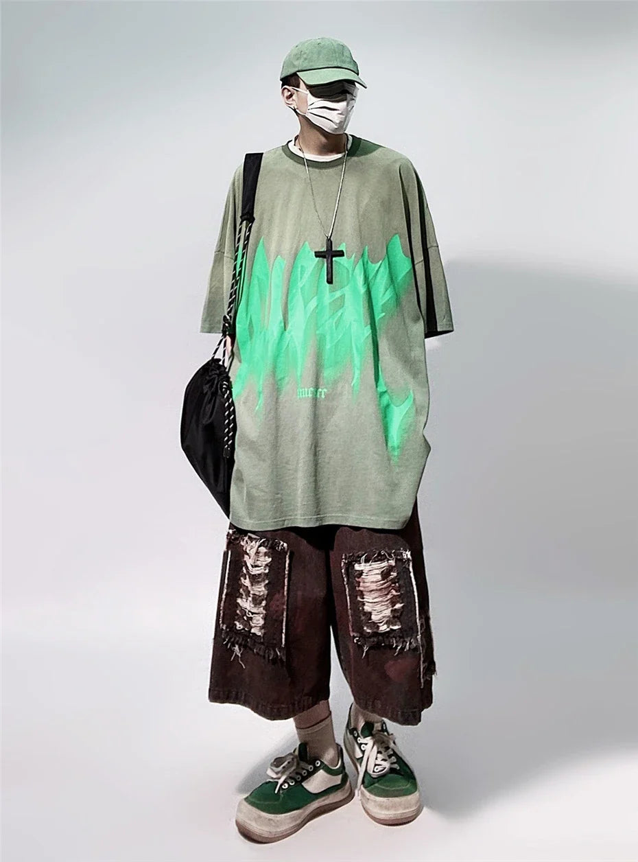 Vintage Streetwear Oversized Punk Print T-Shirt