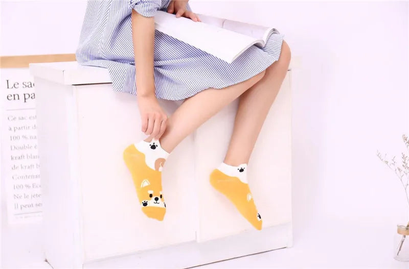 Cozy Animal Print Cotton Socks Collection