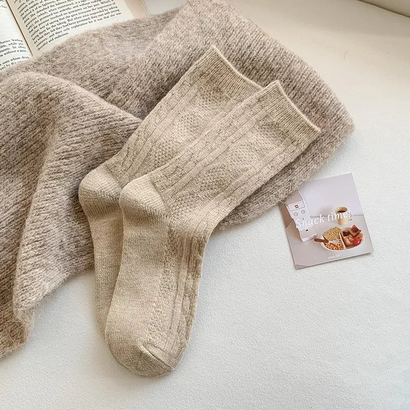 Cashmere Wool Solid Color Socks