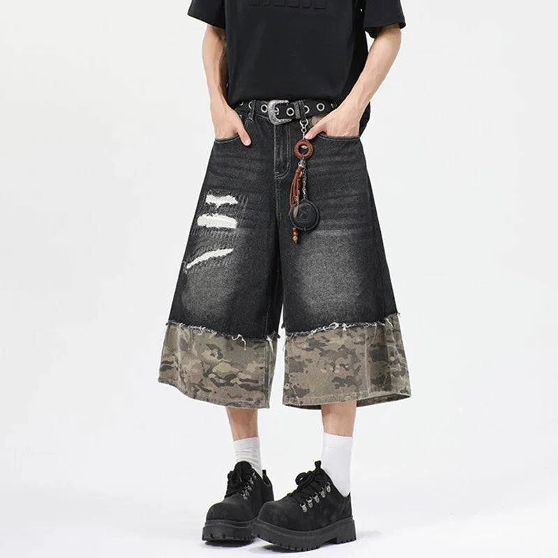 Jorts courts amples à imprimé camouflage tendance