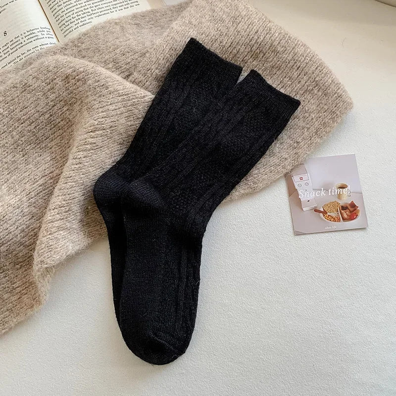 Cashmere Wool Solid Color Socks