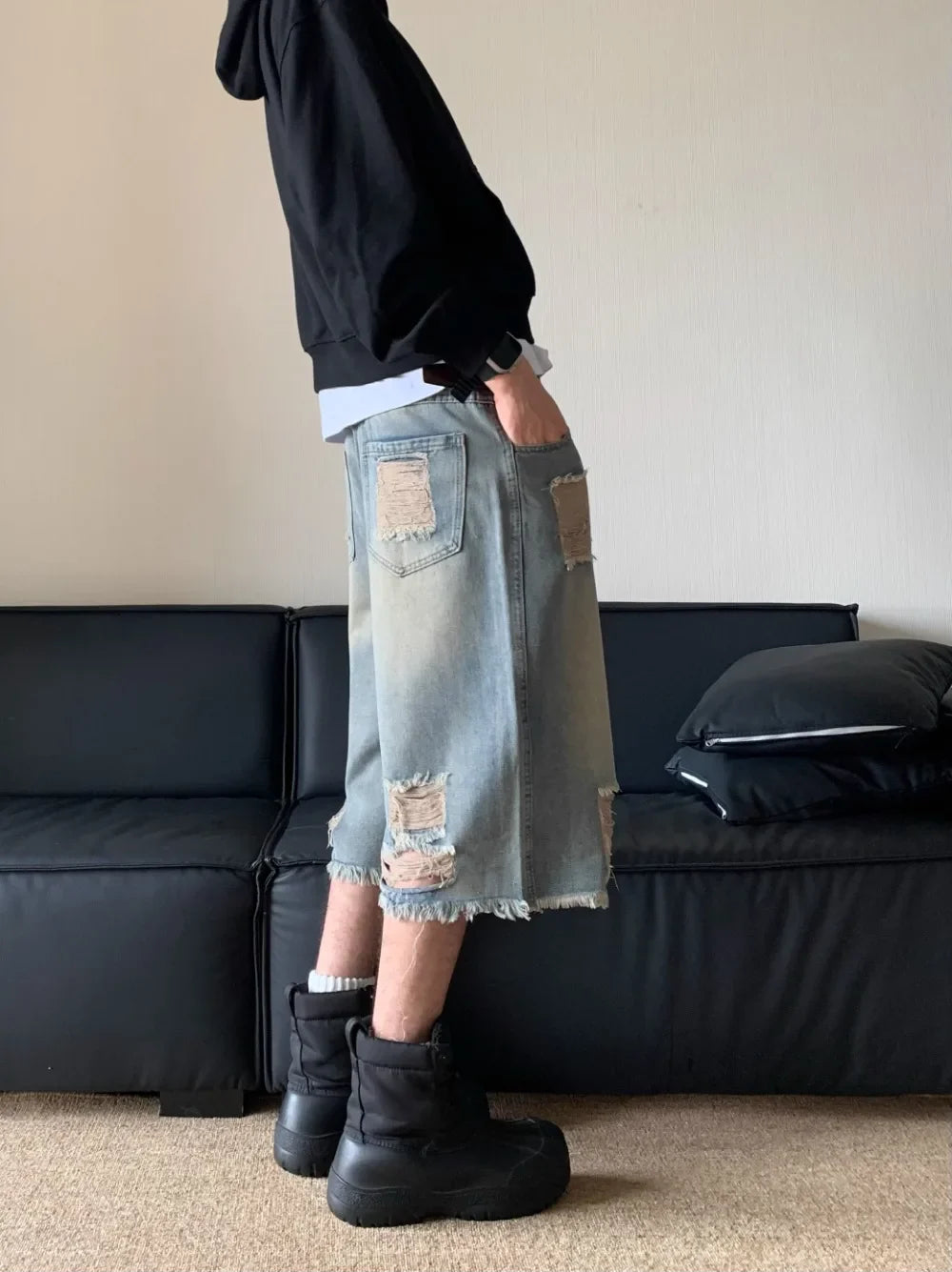 Washed Distressed Jorts