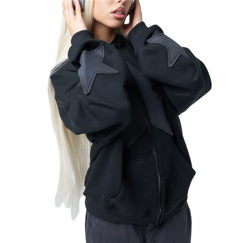 Star Print Gothic Aesthetic Long Sweatshirt