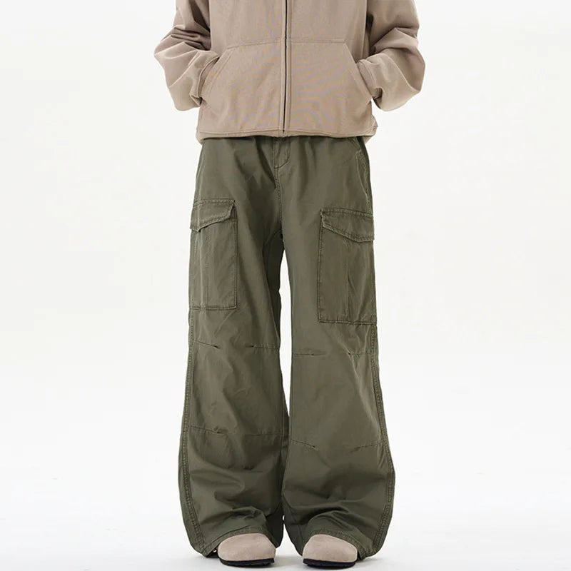 Solid Color Trendy Cargo Pants