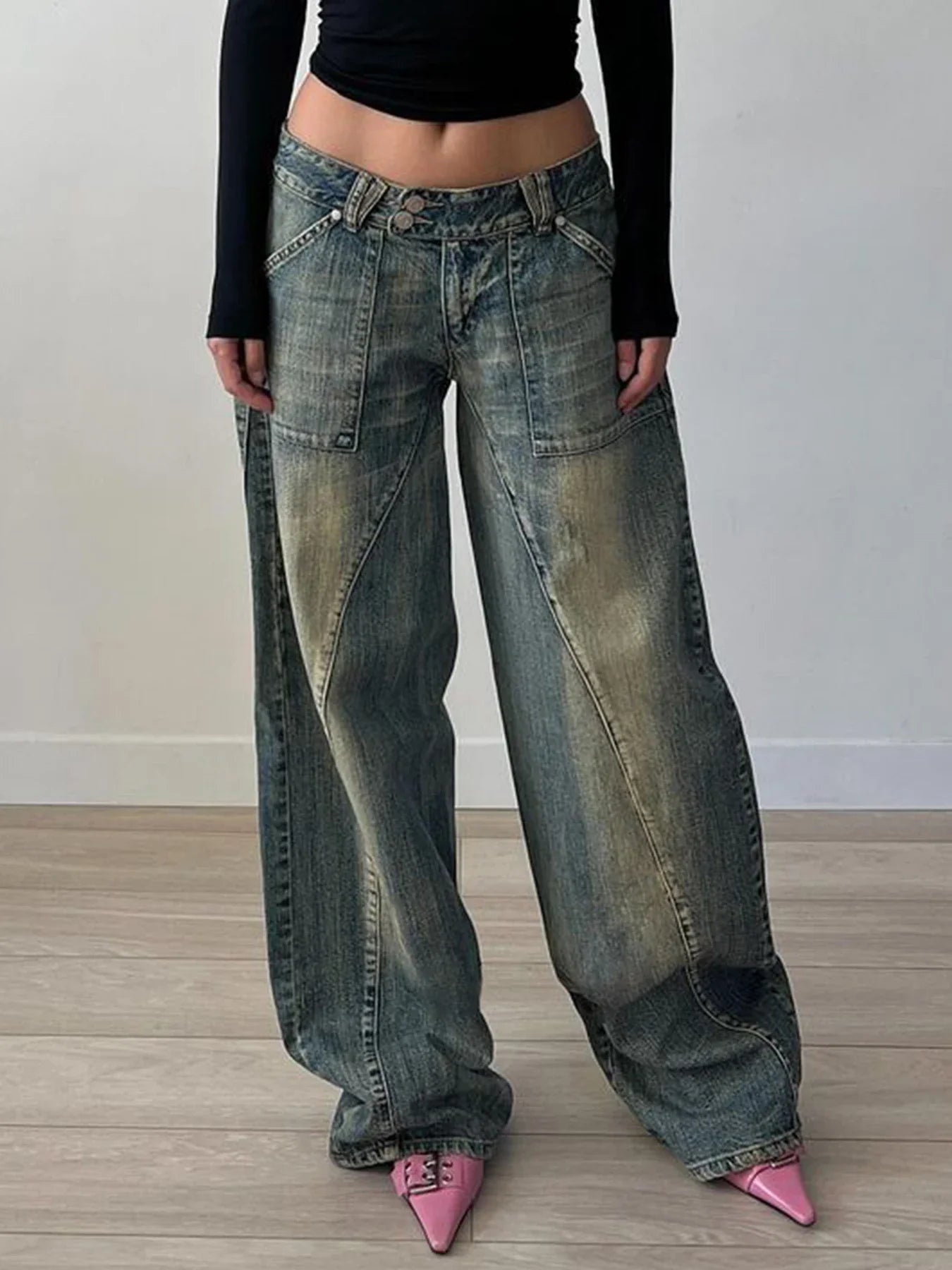 Vintage Grunge Loose Low Rise Jeans