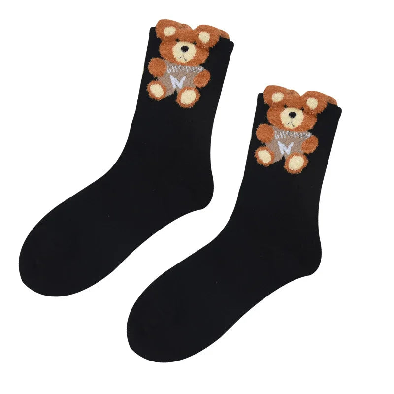 Cozy Bear Cotton School Socks