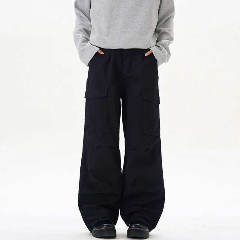 Solid Color Trendy Cargo Pants