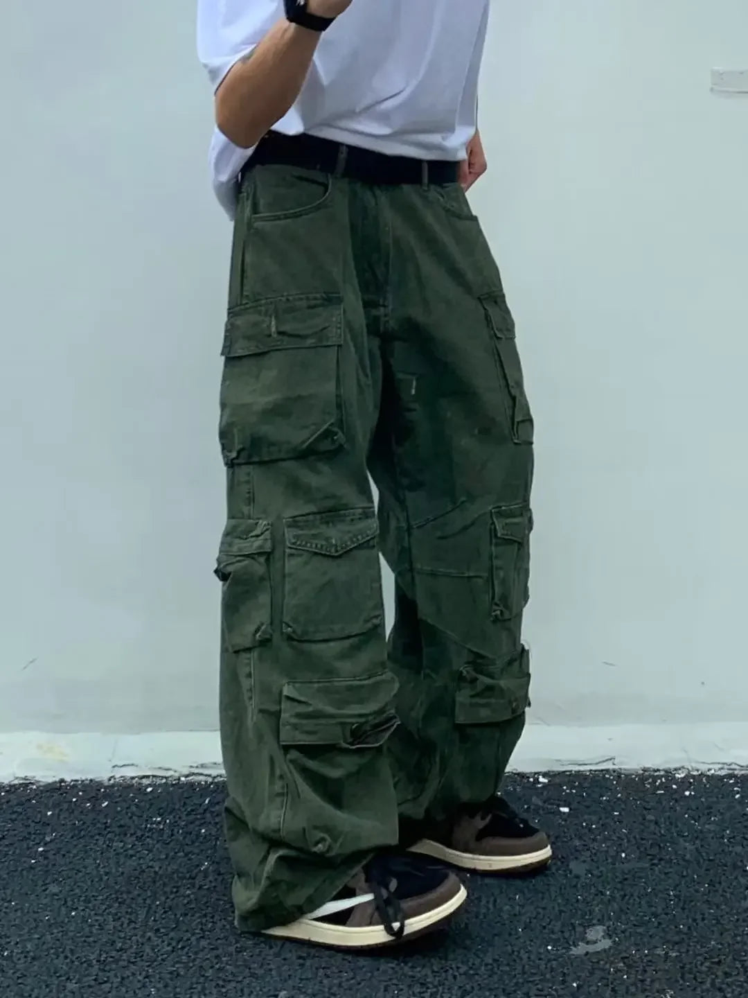 High Street Retro Multi-Pocket Pants
