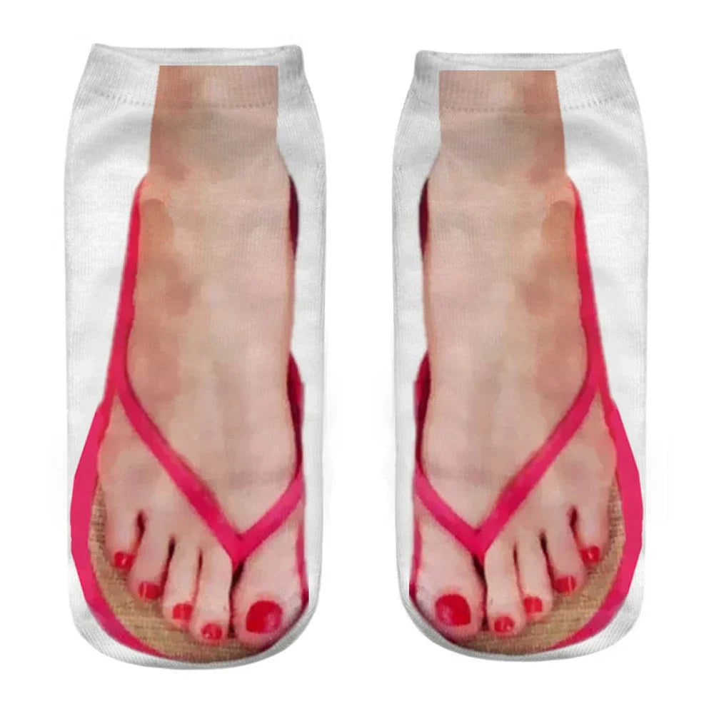 Creative 3D Printed Skull Canvas Socks