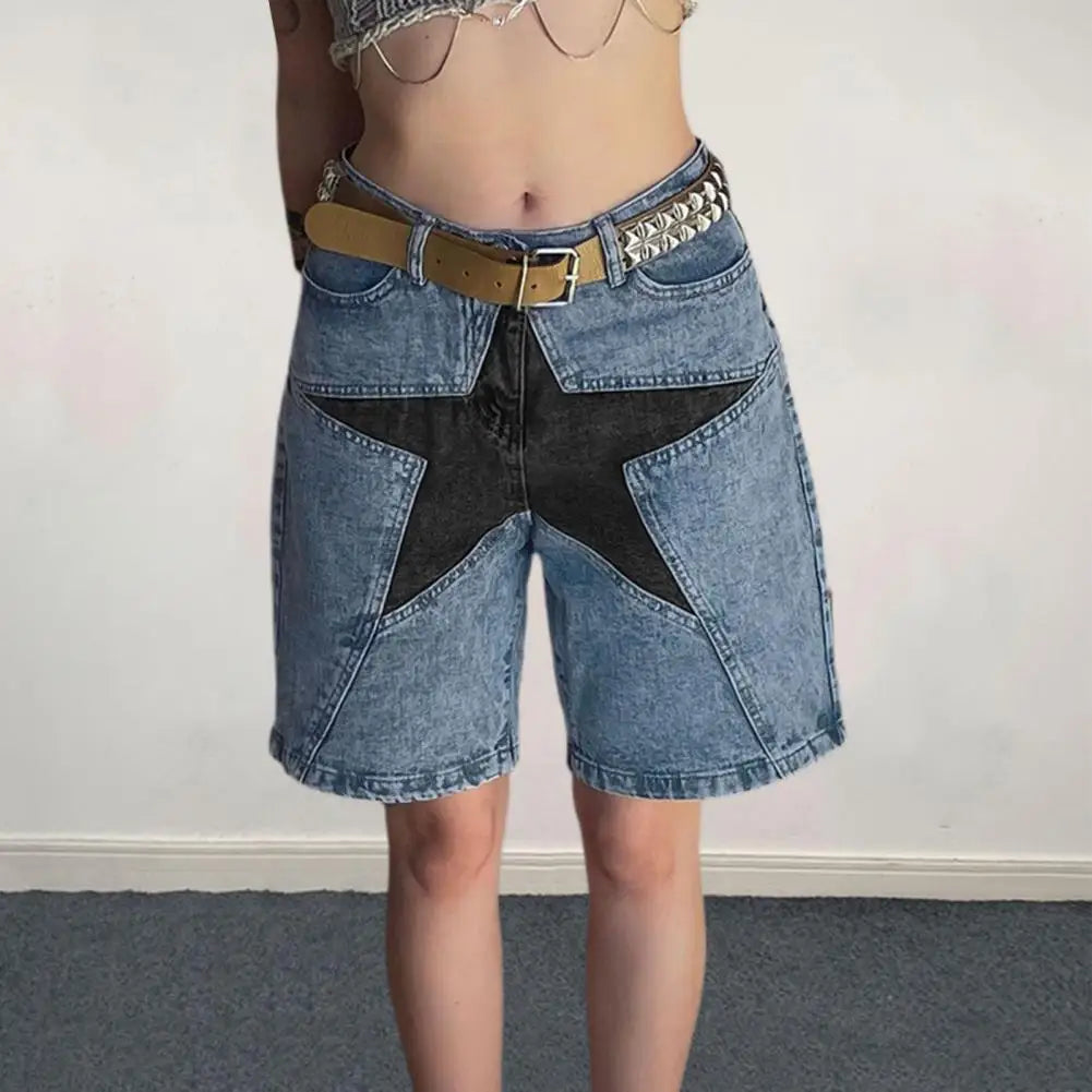 Pantaloncini da donna con patchwork a stelle