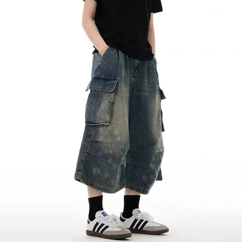 Urban Chill Washed Cargo Denim Jorts