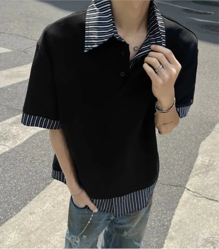 Polo rayé coupe slim streetwear pour homme