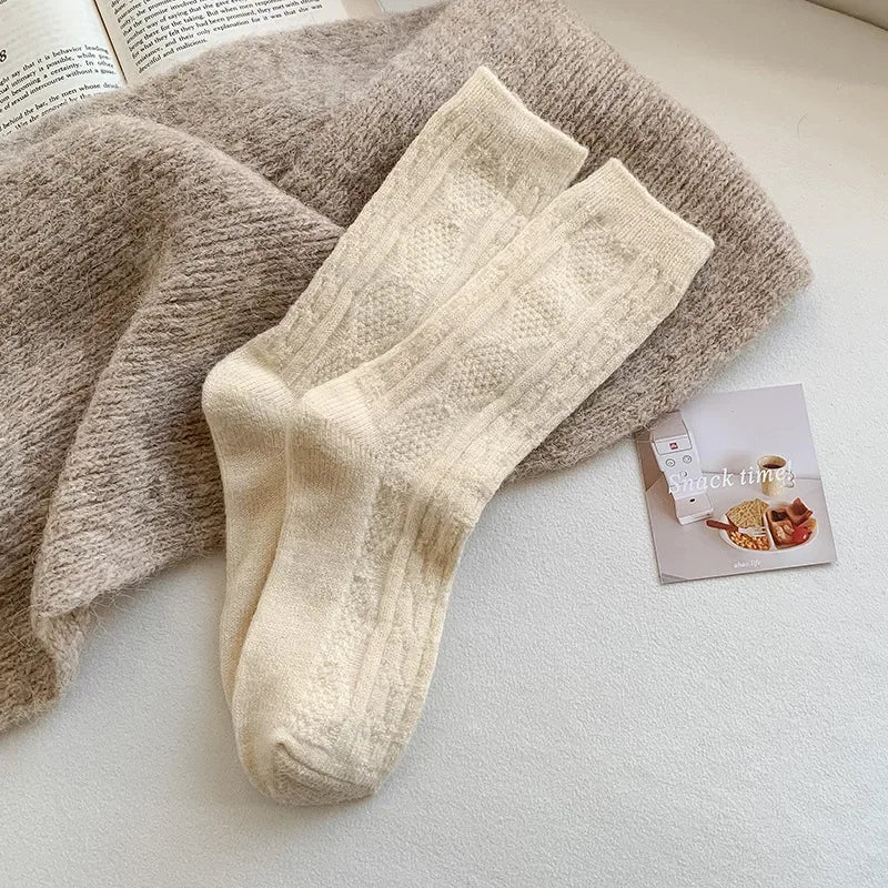 Cashmere Wool Solid Color Socks