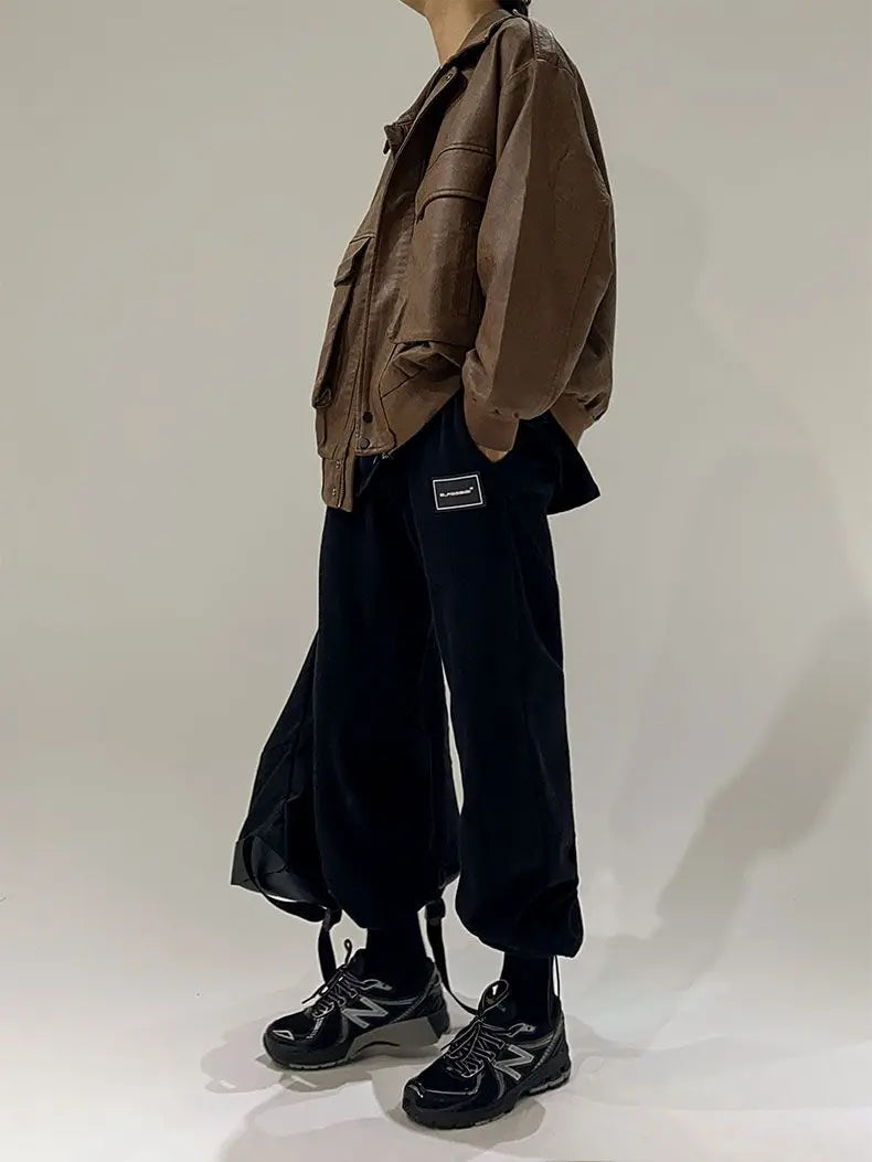 Classic Retro Distressed PU Leather Jacket