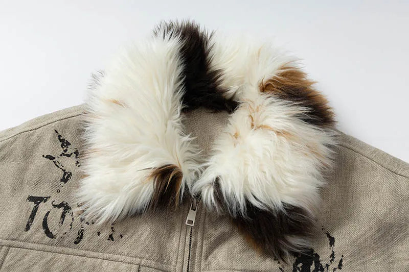 Elevated Warm Faux Fur Stand Collar Jacket