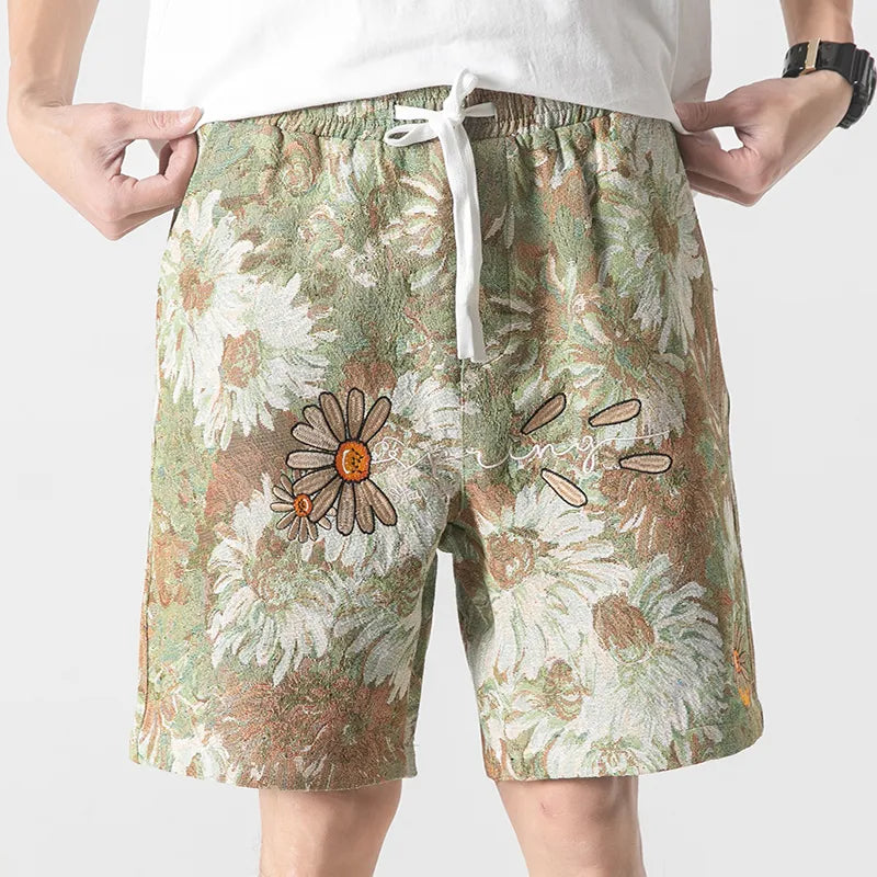 Pantaloncini larghi con fiore di margherita