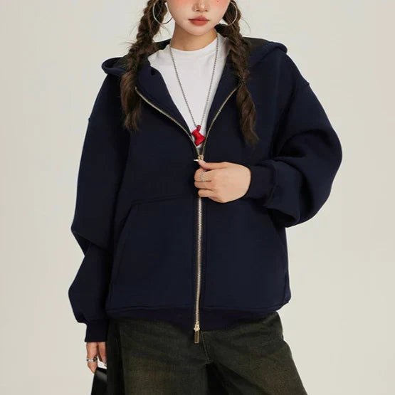 Vintage Cool Loose Fit Zipper Sweatshirt