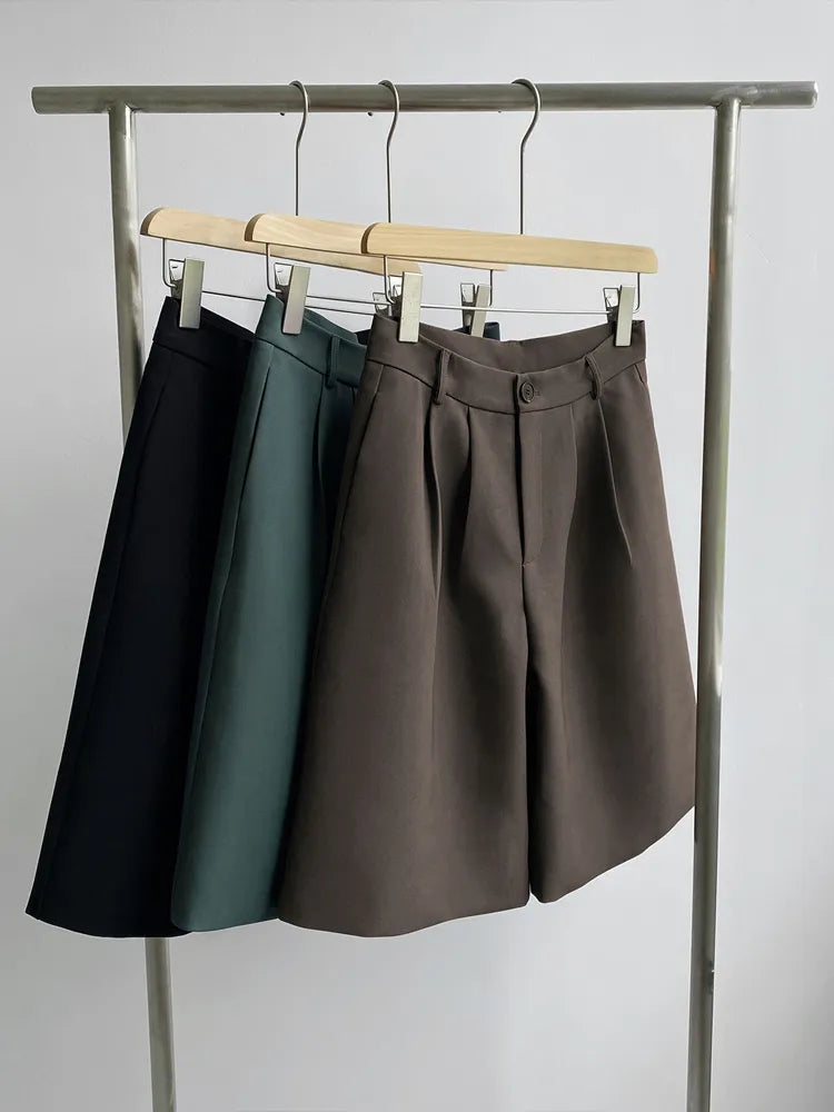 Vintage hoge taille rechte shorts