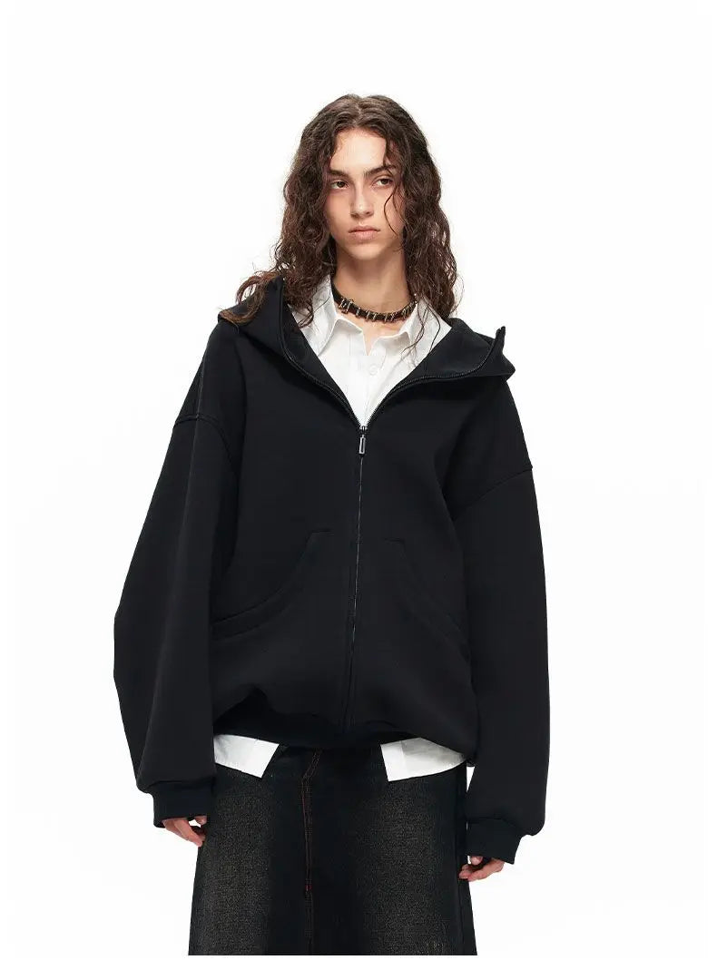 Women Cool Thick Oversize Zip-Up Sweatshirt