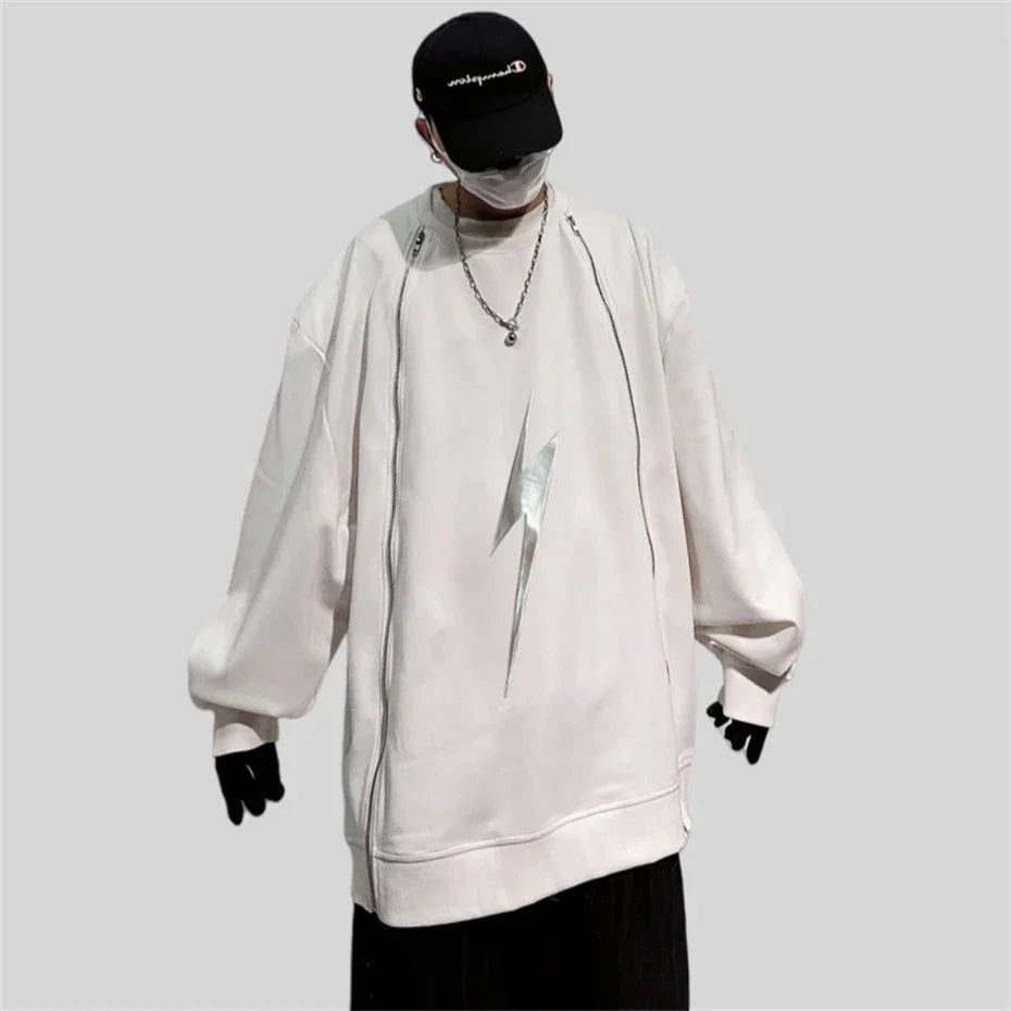 Vintage Reflective Oversize Hip Hop Sweatshirt