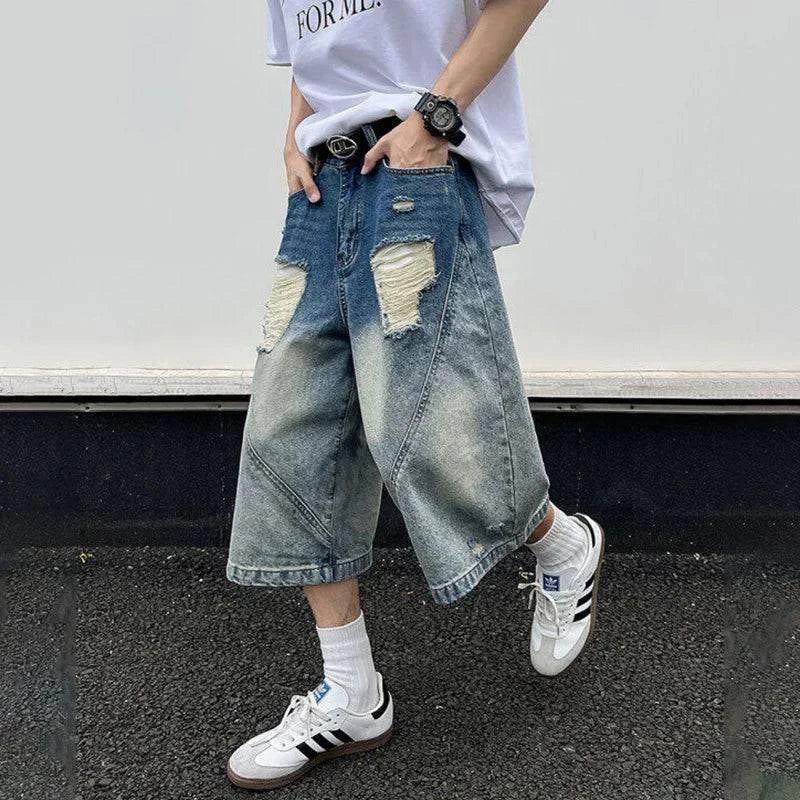 Original Gradient Gemütliche Stimmung Gewaschene Geflickte Jorts