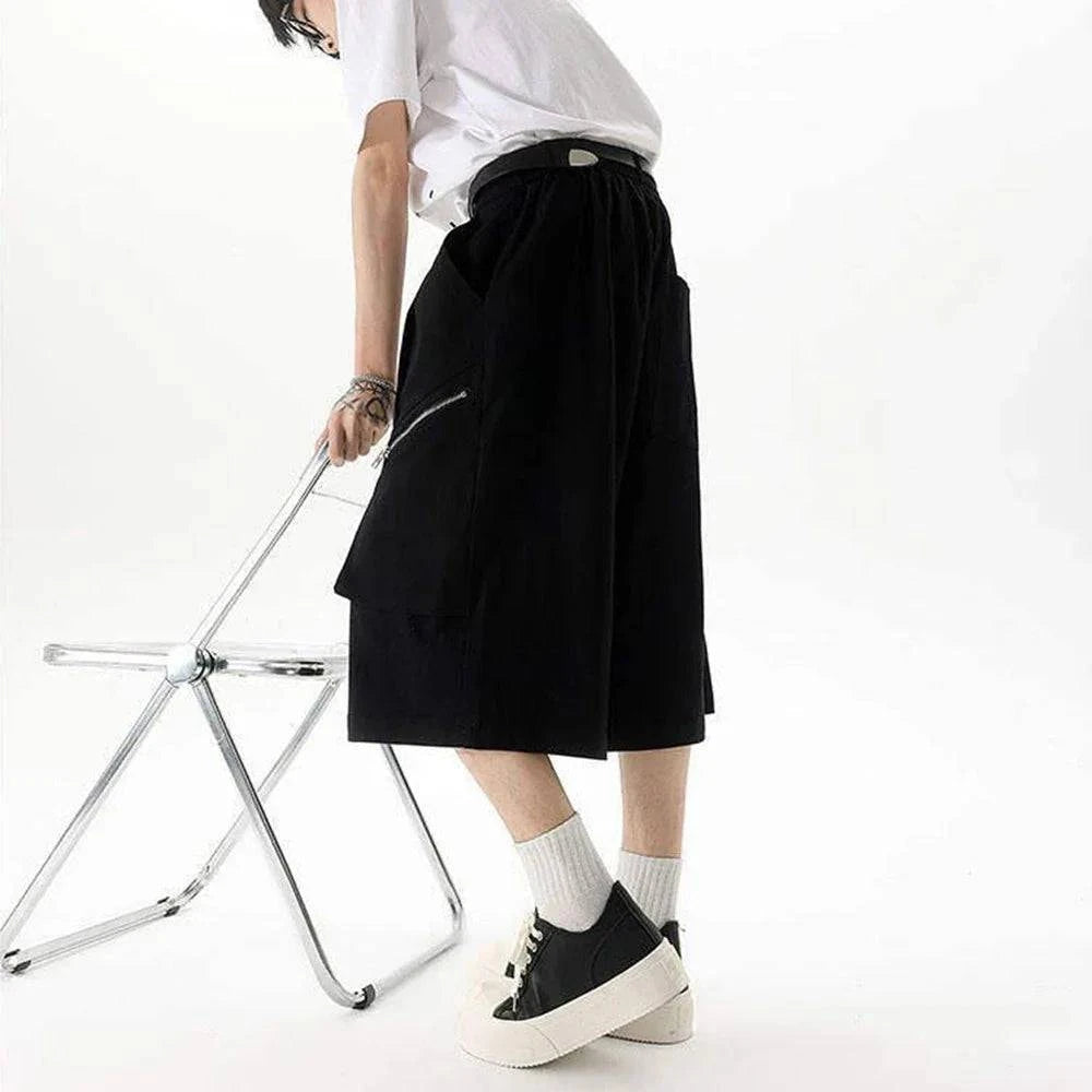 Streetwear - Pantalon de travail à jambe large de couleur unie