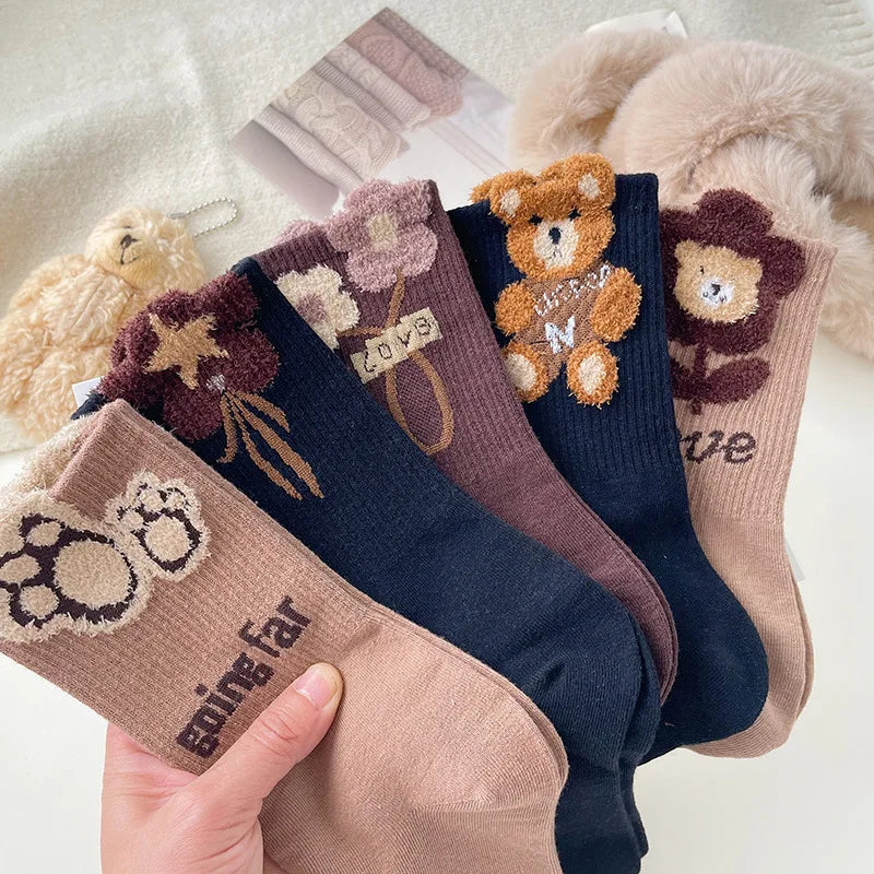 Cozy Bear Cotton School Socks