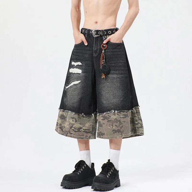 Jorts courts amples à imprimé camouflage tendance