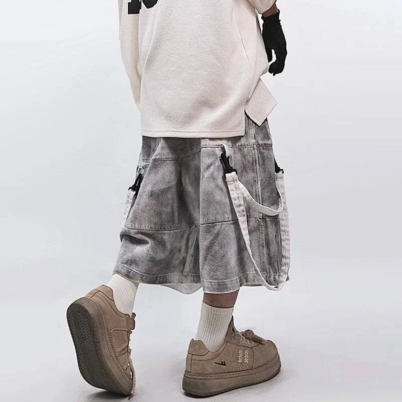 Stilvolle verwaschene Chill Fit kurze Jeansshorts