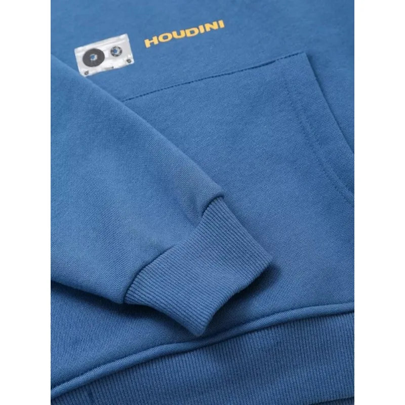 Blue Letter Print Loose Fit Hoodie