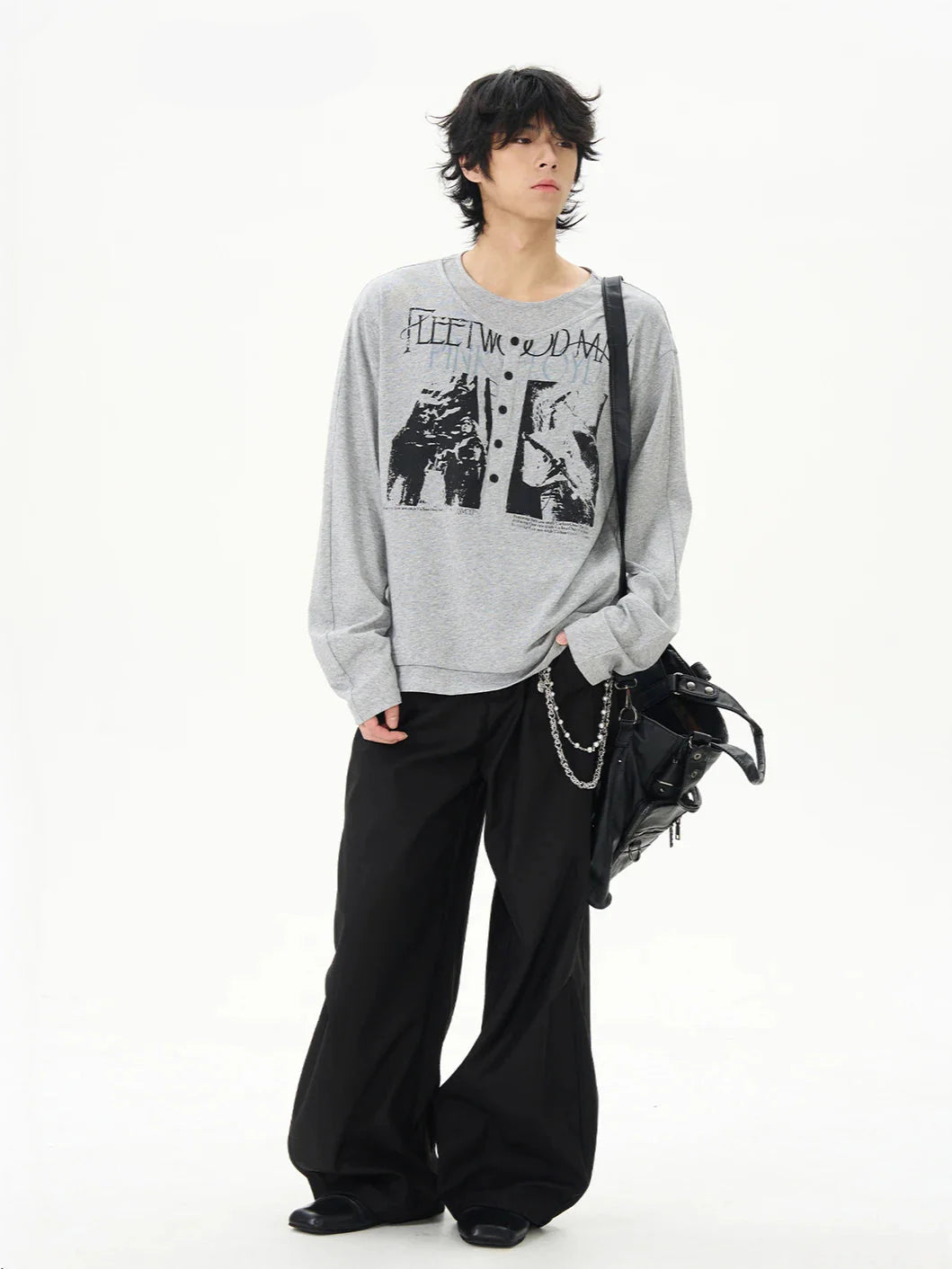 Retro Printed Long Sleeve Hip Hop T-Shirt