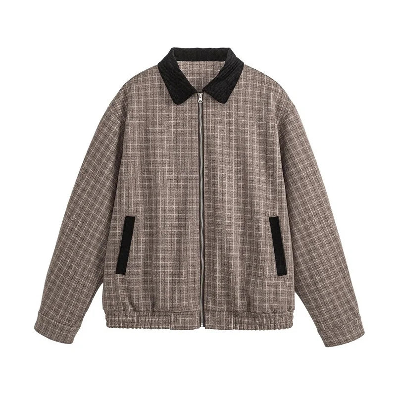 Lightweight Casual Plaid Vintage Comfort Jacket