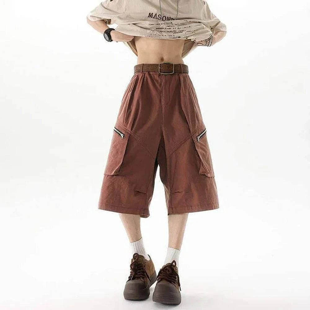 Streetwear - Pantalon de travail à jambe large de couleur unie