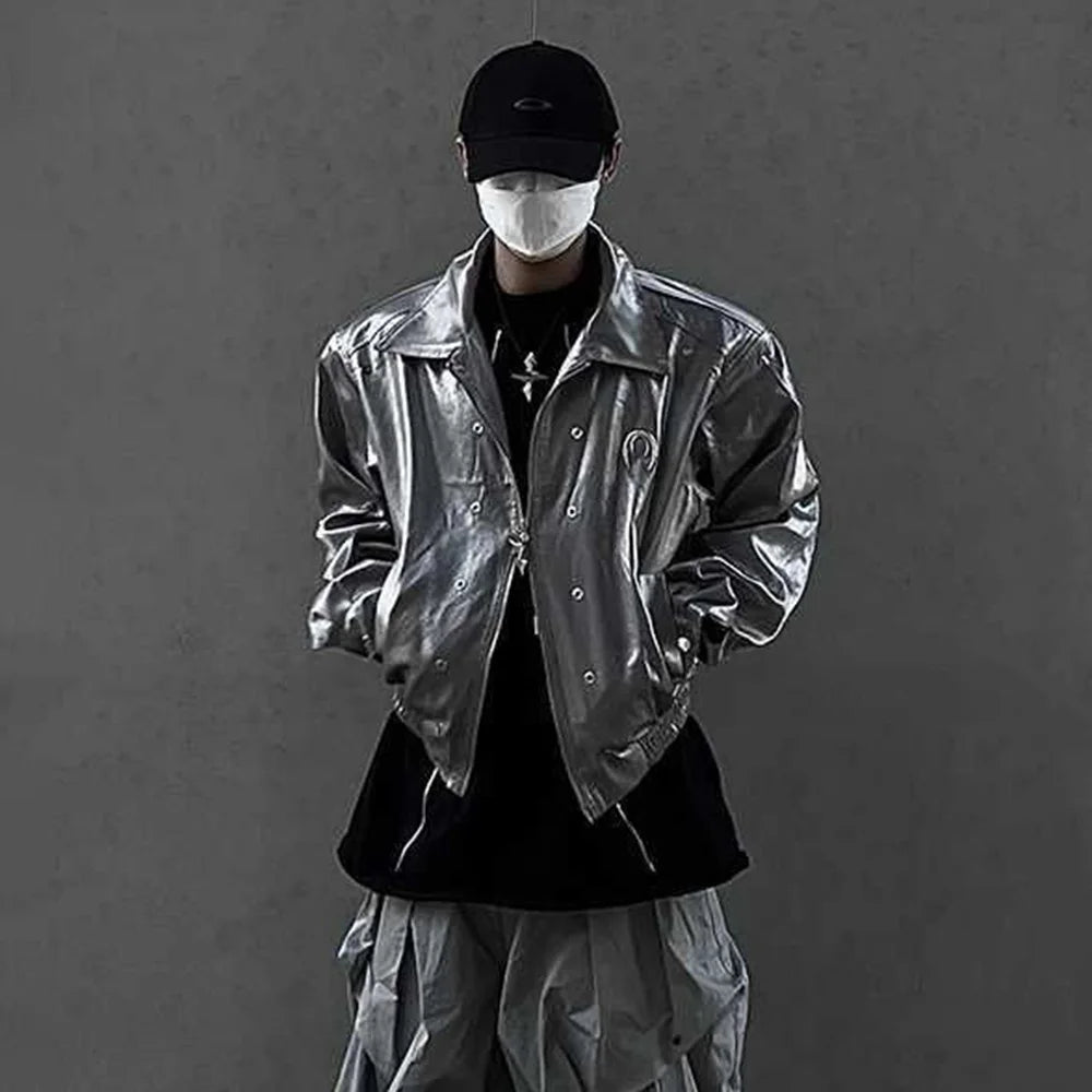 Origin Glossy Faux Leather Motorcycle Jacket