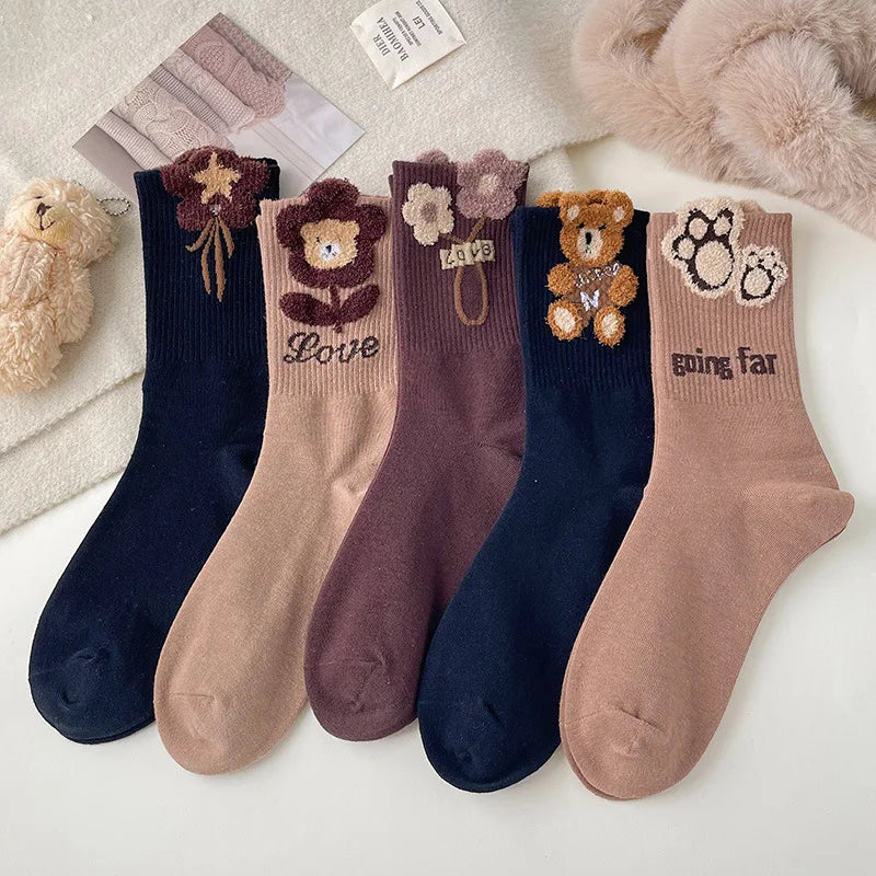 Cozy Bear Cotton School Socks