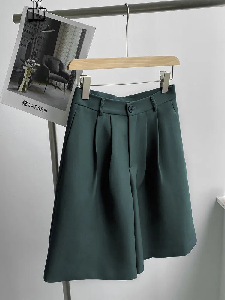 Vintage hoge taille rechte shorts