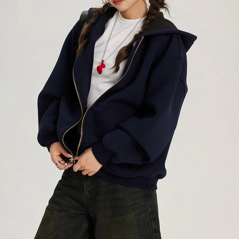 Vintage Cool Loose Fit Zipper Sweatshirt