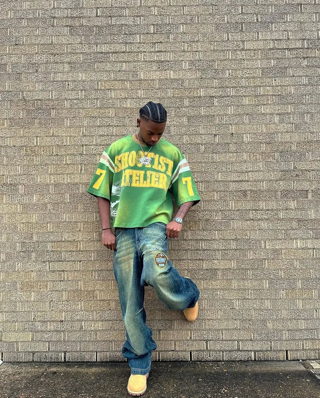 Camiseta retro de empalme de hip-hop