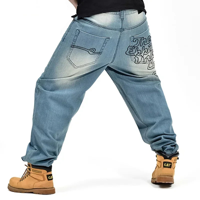 Men's High Waist Baggy Skateboard Jeans