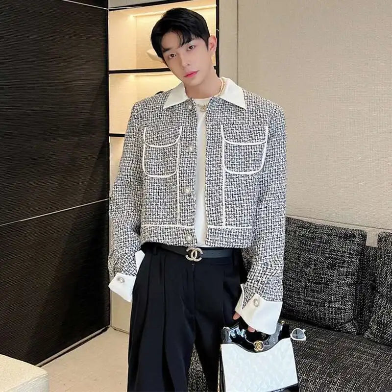 Luxury Elegant Checked Light Casual Jacket