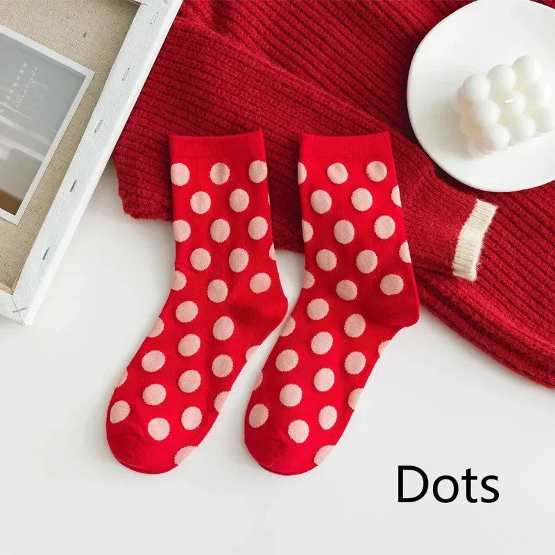 Cozy Red Medium Christmas Winter Socks