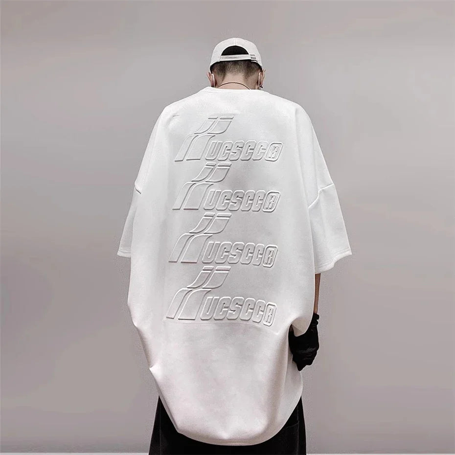 Camiseta de hip hop de ante repujado