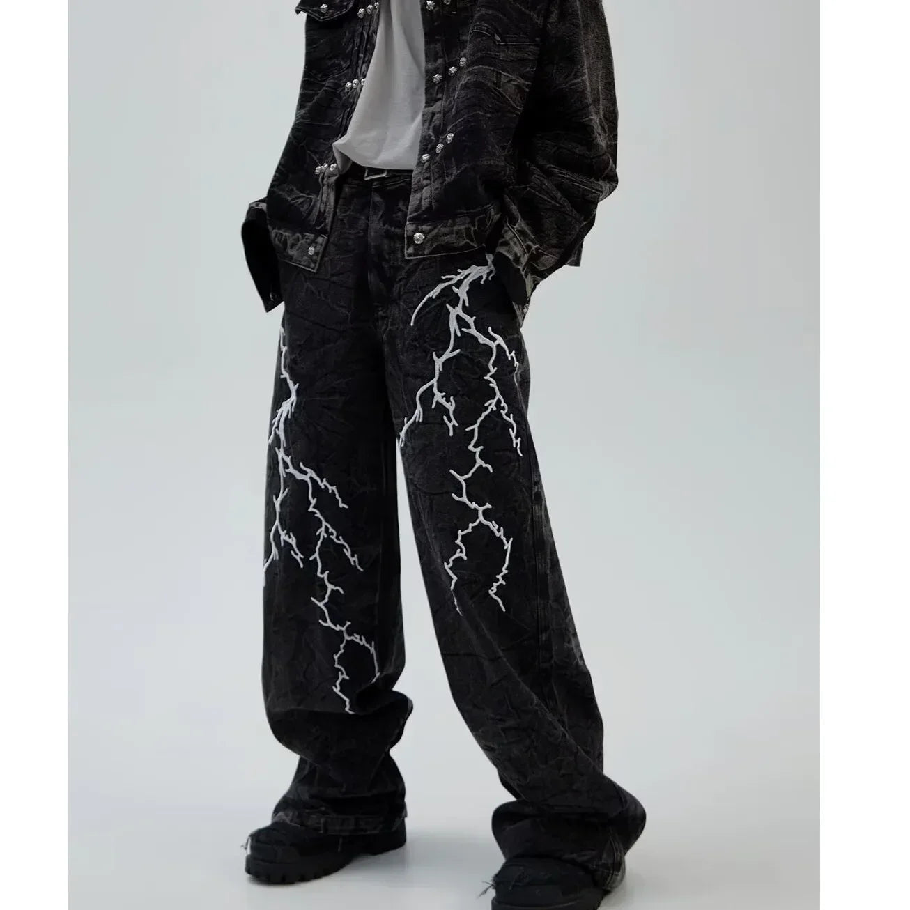 American Washed Flare Lightning Jeans
