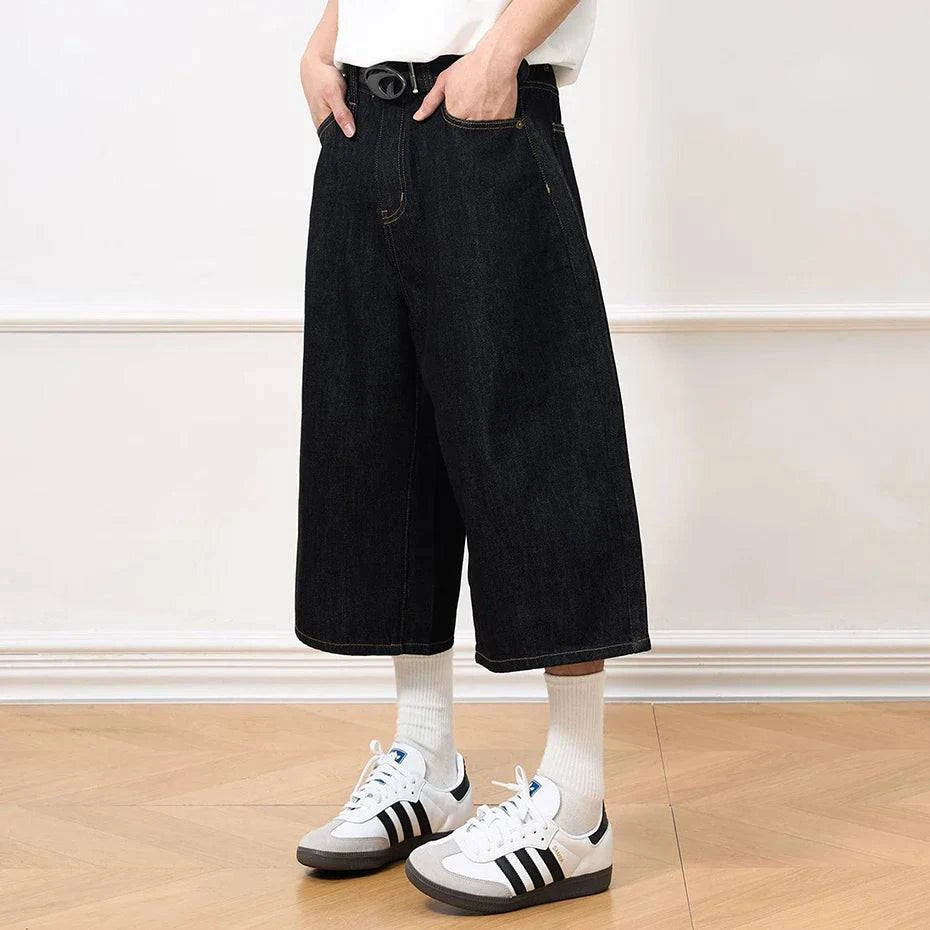 Vintage Black Baggy Denim Shorts