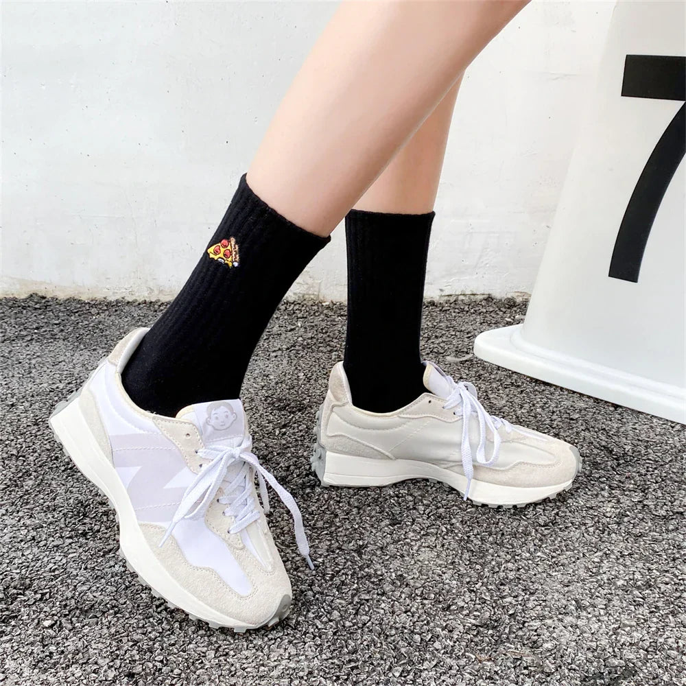 Cozy Embroidered Funny Winter School Socks