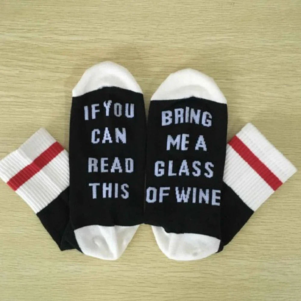 Knitted Wine Letter Socks