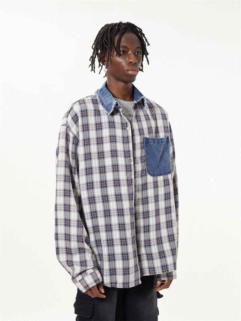 Patch Letter Embroidered Long Sleeve Shirt