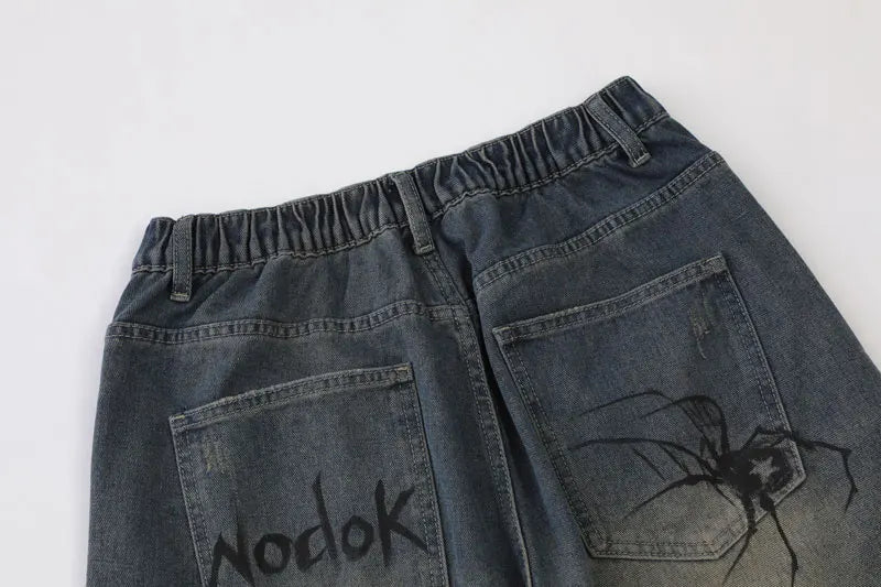 Y2K Vintage Spider Graphic Shorts