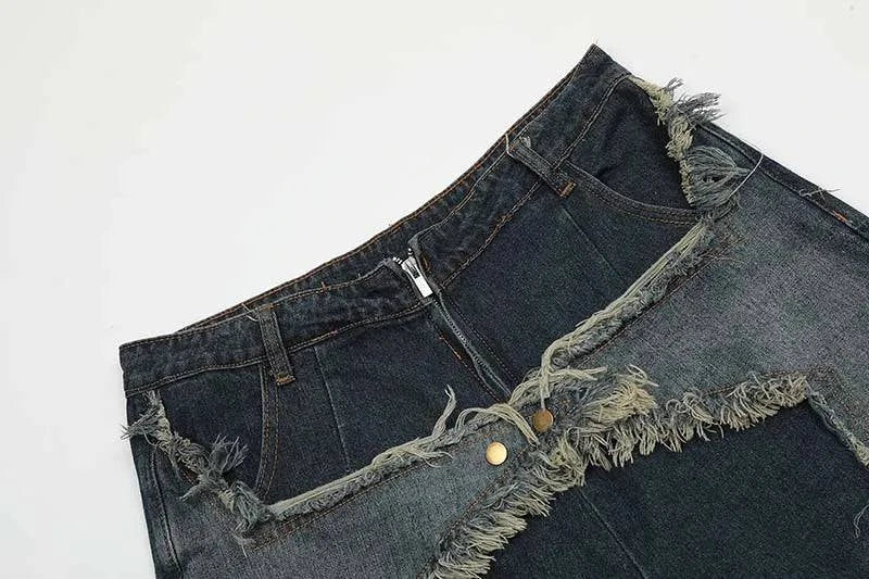 Jorts vintage à franges étoilées
