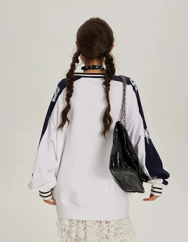 Vintage Cozy American Letter Print Sweatshirt